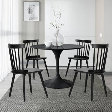 Black windsor chairs discount set of 4